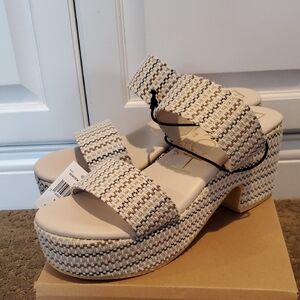 Womens Beach By Matisse SEAVIEW Woven Platform Sandals Natural Size 8 9 11 NIB